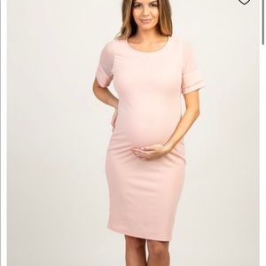 Pink blush fitted Maternity dress